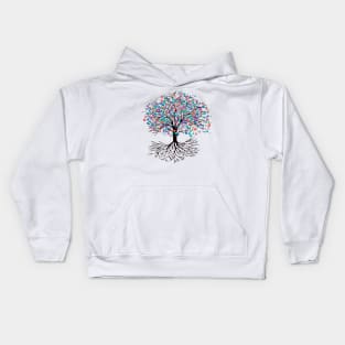 Tree of life rainbow flowers Kids Hoodie